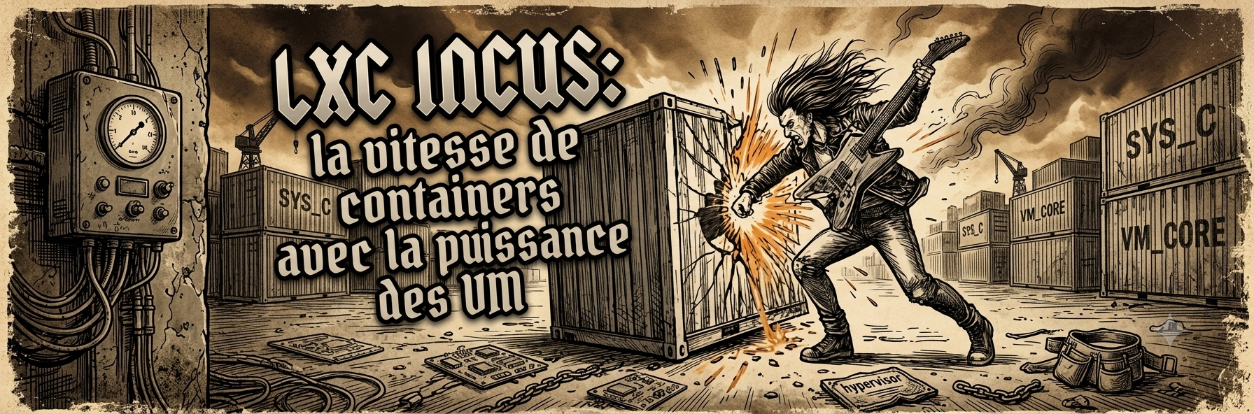 Incus remplace Docker par des system containers complets, des VMs en une commande, et des snapshots ZFS instantanés. Pas de Snap, pas de CLA, Apache 2.0. Le runtime que ton homelab mérite. /posts/incus/images/banner.png