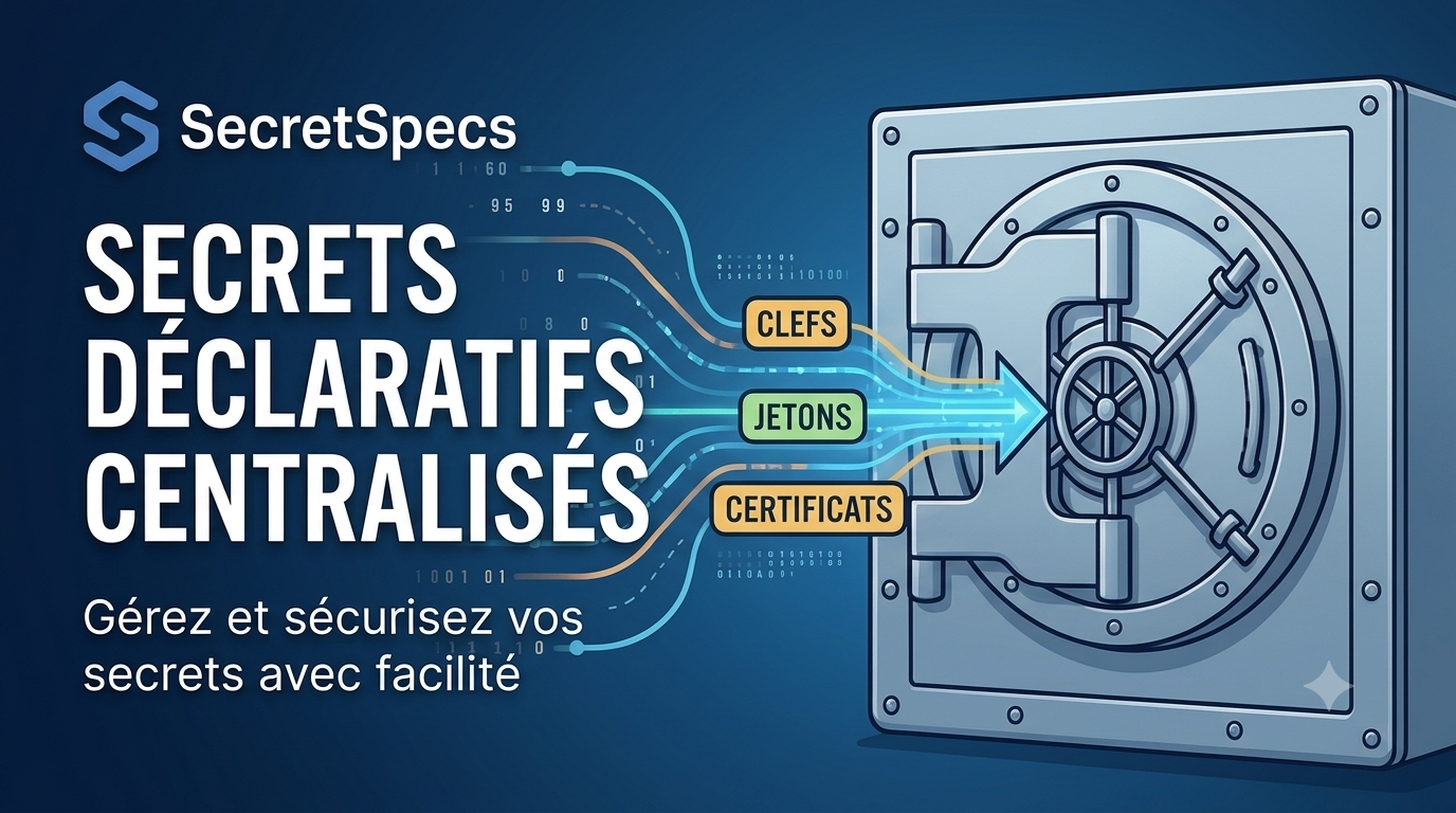 Tu commites encore des .env dans git ? Tu passes ta vie à synchroniser les secrets entre le vault, le CI, et les laptops des devs ? SecretSpec, c'est un fichier TOML dans git qui déclare CE DONT t'as besoin, pas LES VALEURS. 14 providers, 8 SDKs, et chaque environnement choisit son backend. /posts/secretspec-gestion-secrets-declarative/images/banner.png